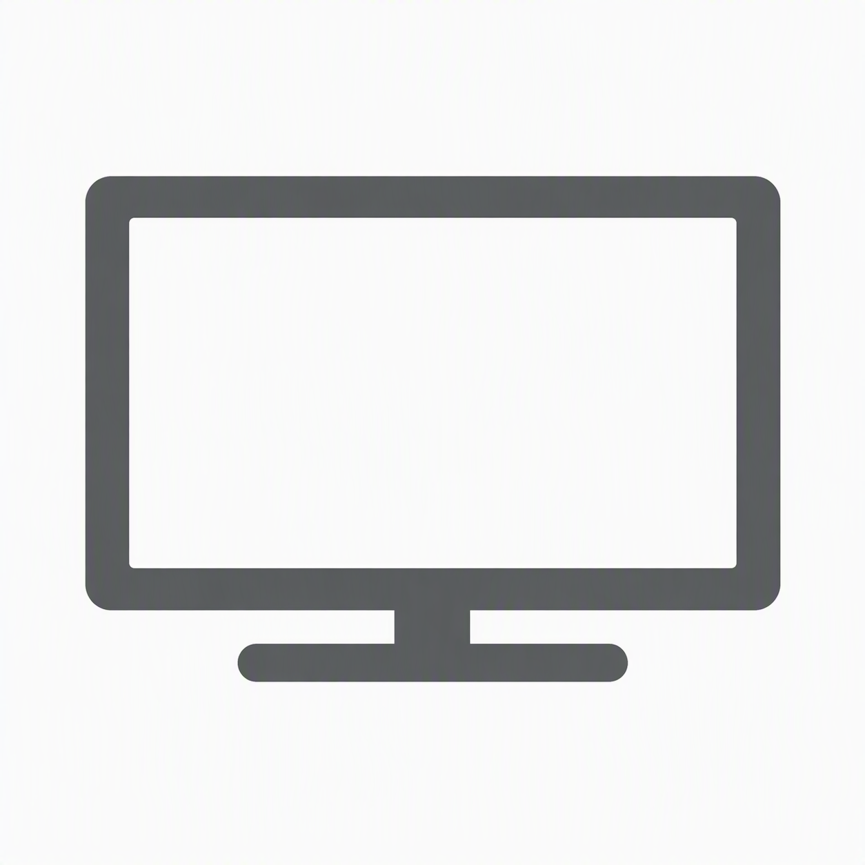 Graues Icon auf weißem Hintergrund Fernseher